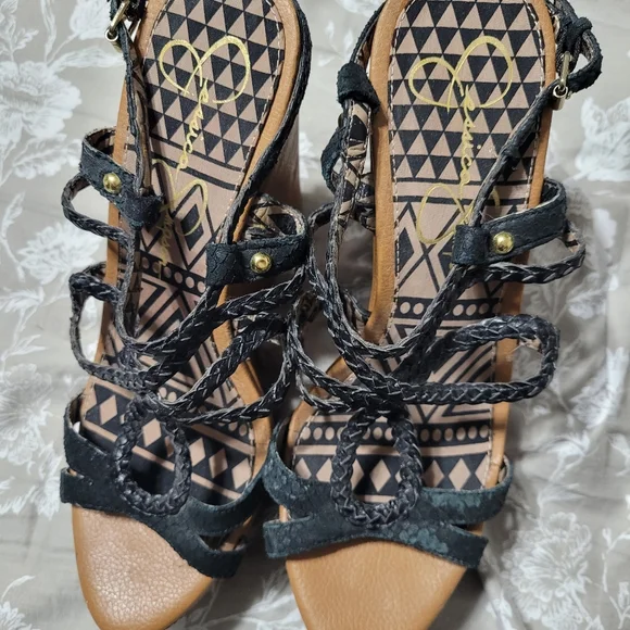 🎉HP🎉Wedges Jessica Simpson brown and black size 8.5 - Picture 2 of 7